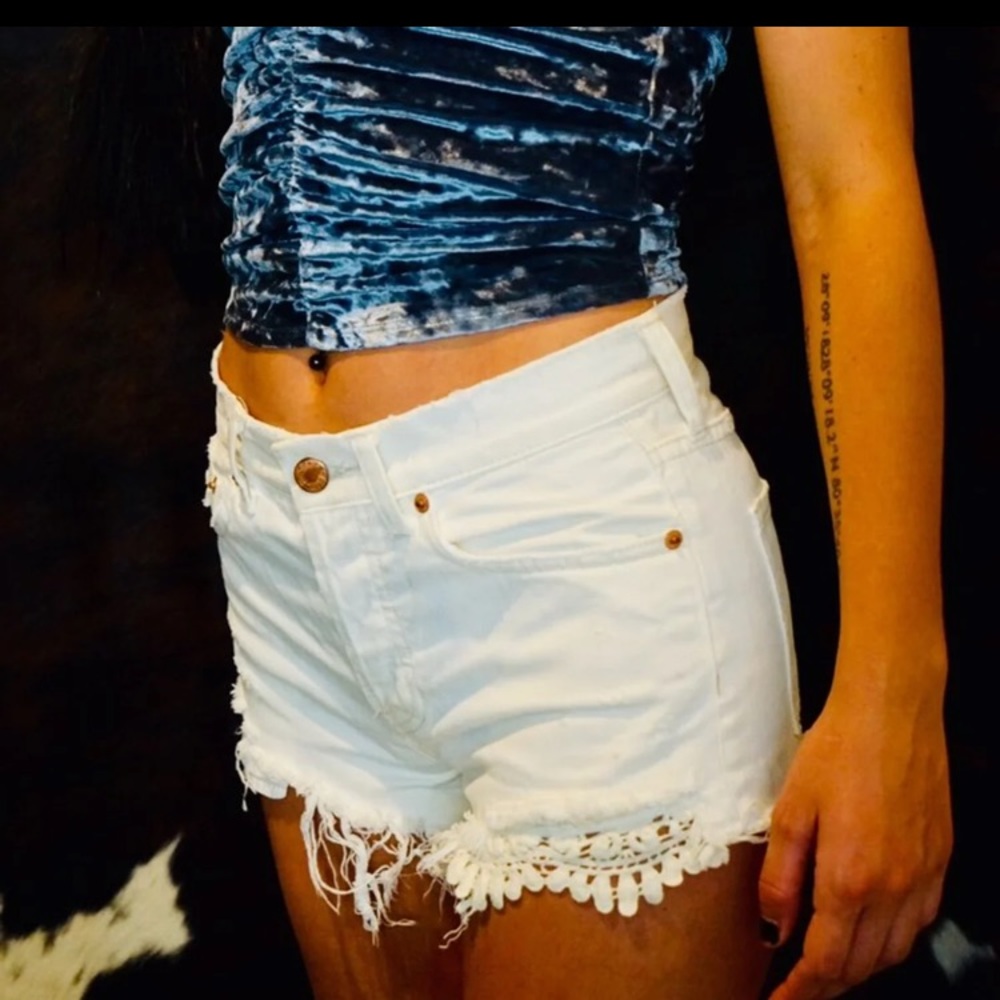 Free People High Waisted Cutout Shorts